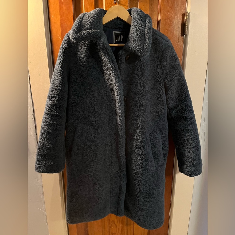 Gap Smoky Blue Teddy Coat